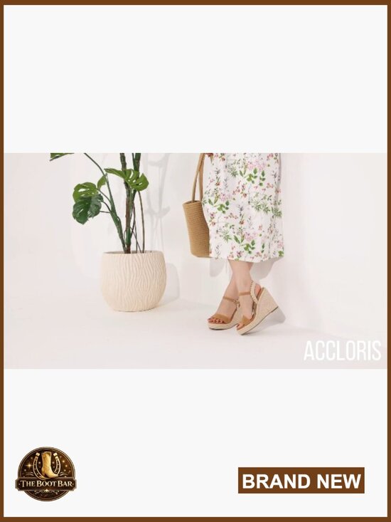 Sydney Quarter Strap Espadrille Wedge - Cognac Leather – aetrex Wedge Espadrille Sandals Platform Open Toe Adjustable Buckle Comfort Heels
